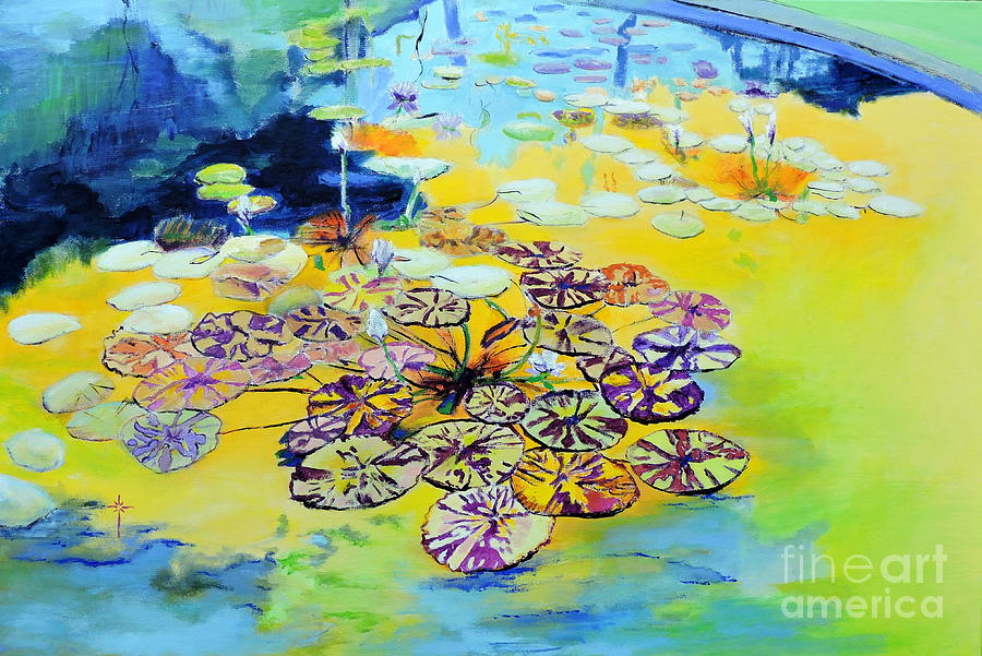 Flower Painting - Lily Pad Dreams by Jodie Marie Anne Richardson Traugott          aka jm-ART