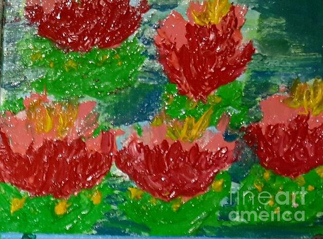 Abstract Painting - Lily Pads by Cindy  Riley