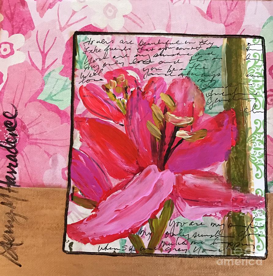 Lily Pink Painting by Sherry Harradence