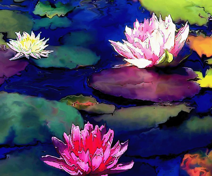 Koi Painting - Lily Pond by Amanda Schambon