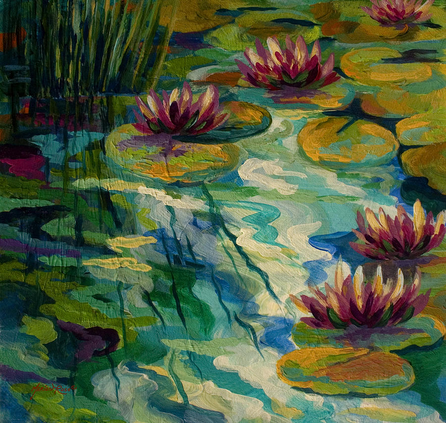 Nature Painting - Lily Pond II by Marion Rose