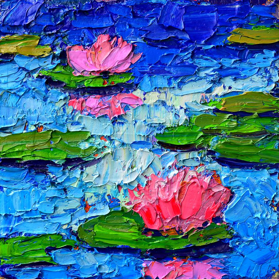 Lily Pond Impression 7 Painting by Ana Maria Edulescu