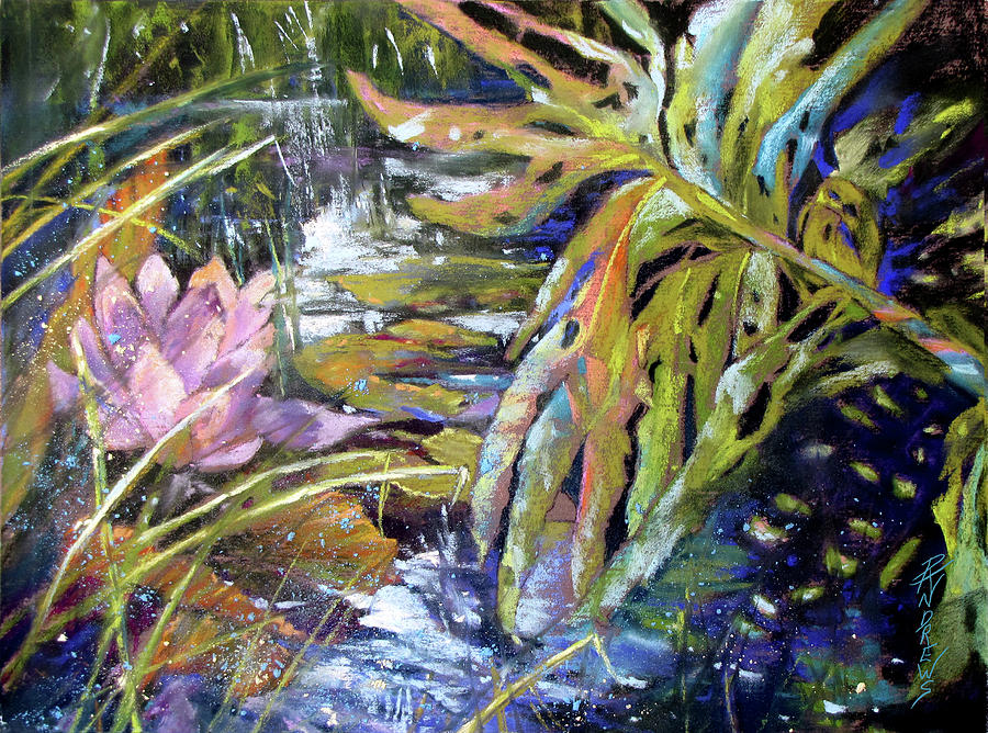 Lily Pond Light Dance Painting by Rae Andrews