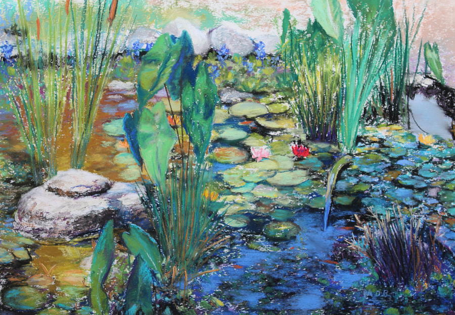 Lily Pond Painting by M Diane Bonaparte