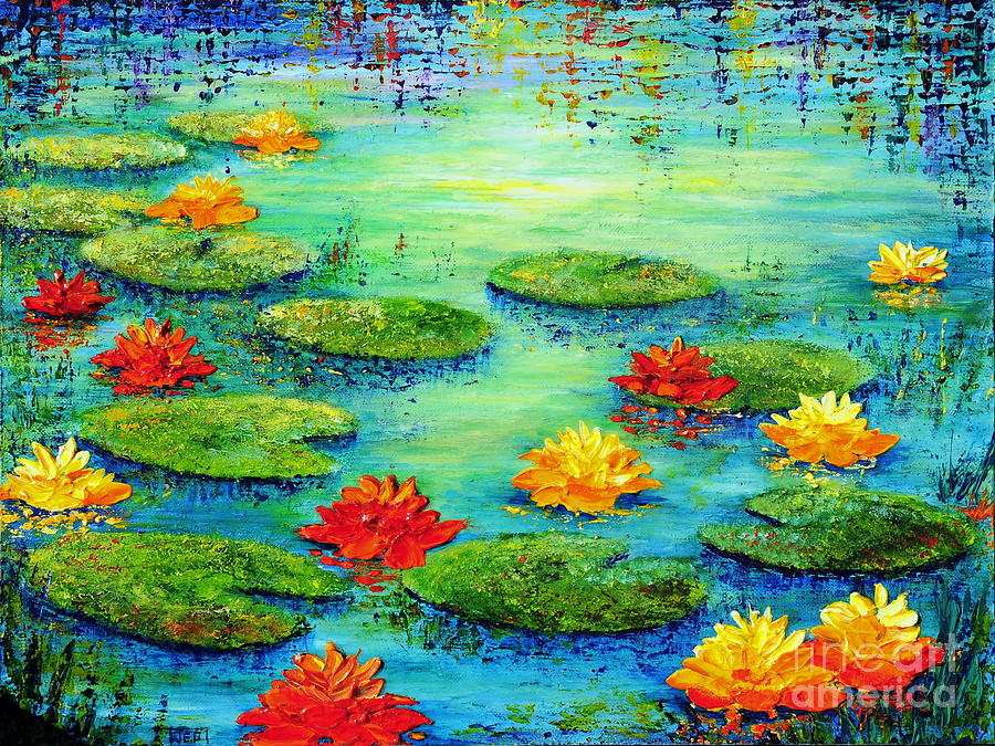 Lily Pond Painting by Teresa Wegrzyn