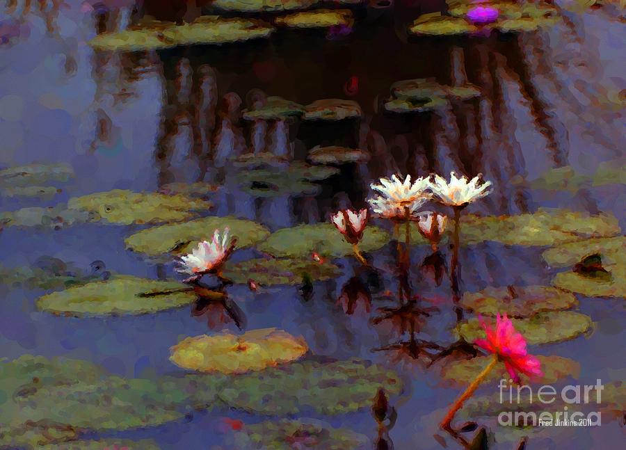 Lily Pond Watercolor Painting By Fred Jinkins