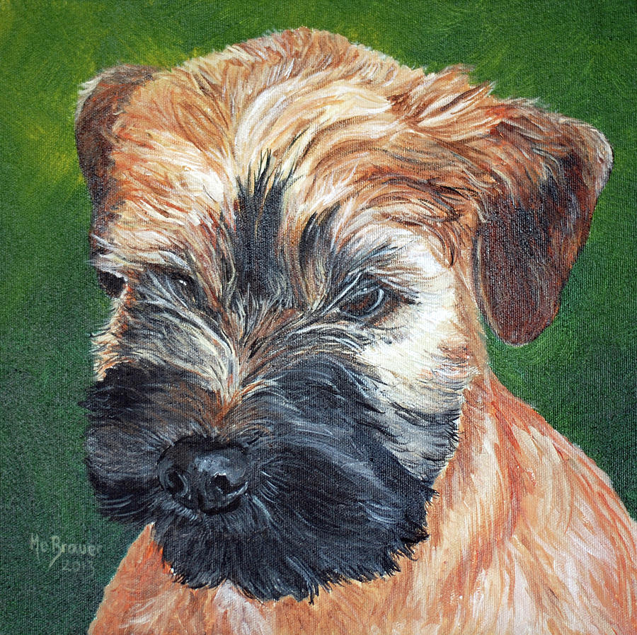 Dog Painting - Lily, Soft Coated Wheaten Puppy by Monika Brauer