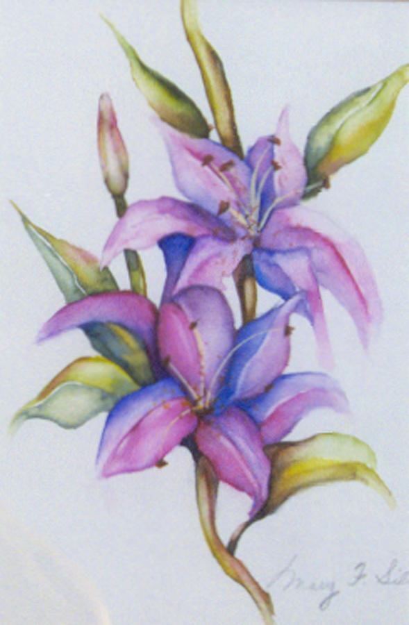 Lily Two Painting by Mary Silvia