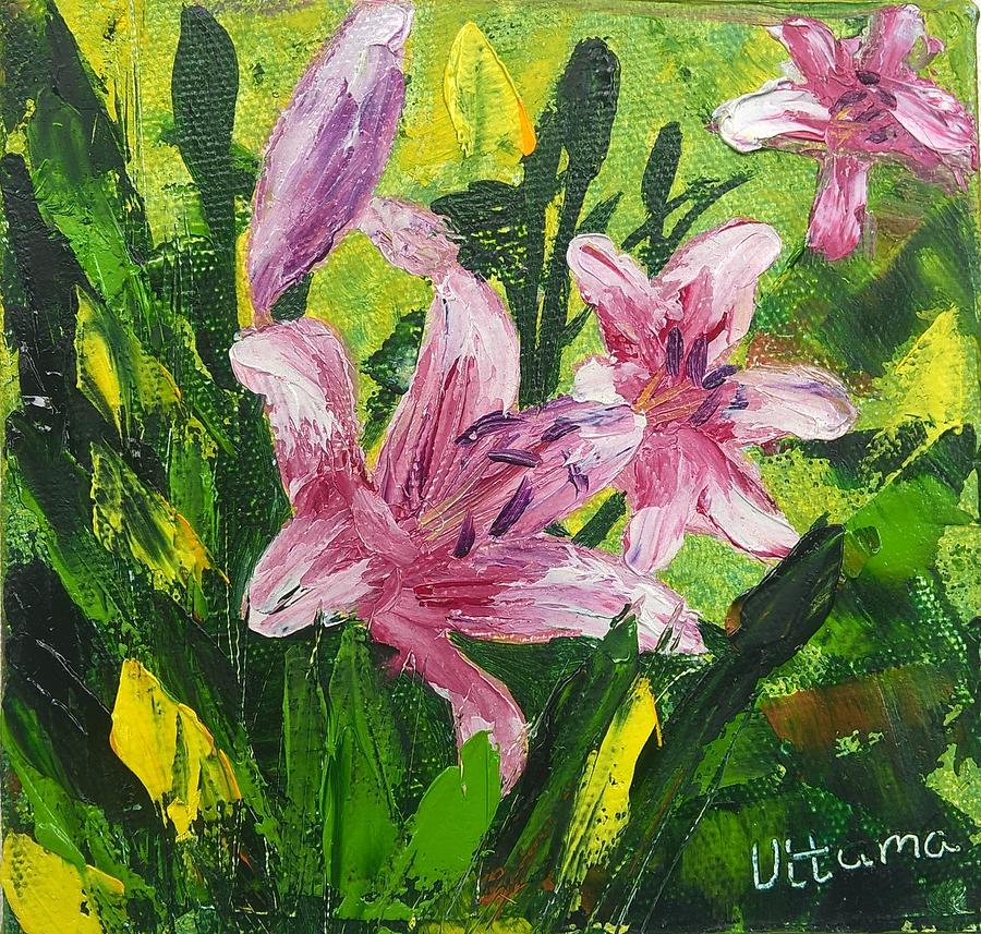 Lily Painting by Uttama Sharma - Fine Art America