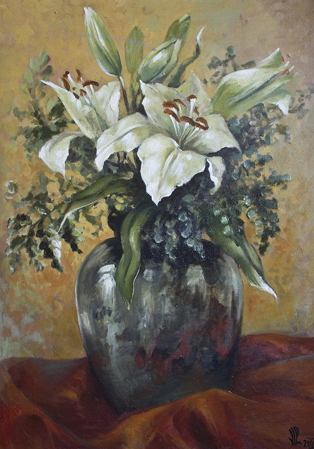 Lily-oil On Canvas Painting Painting by Vali Irina Ciobanu