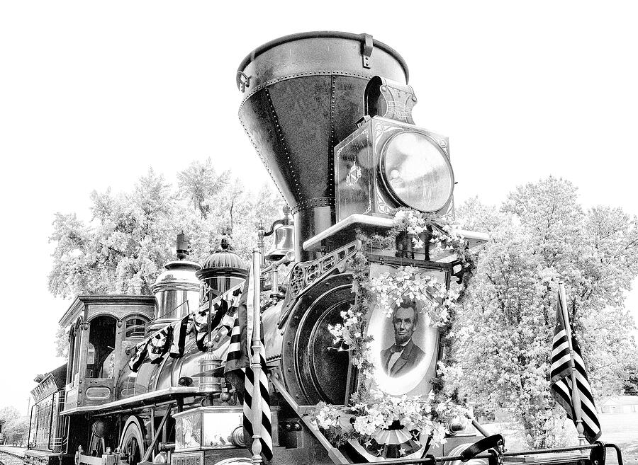 Black And White Photograph - Lincoln Train all decked out by Paul W Faust - Impressions of Light