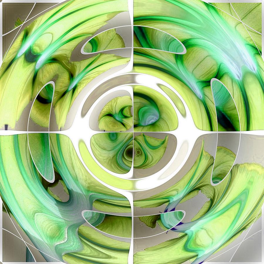 Lime and Green Abstract Collage Painting by Taiche Acrylic Art