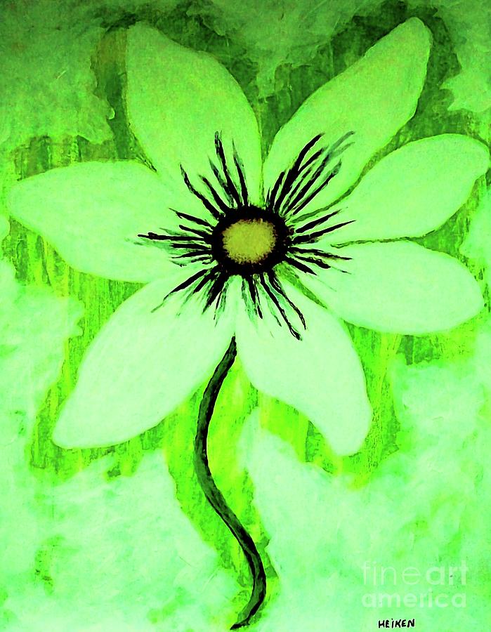 Lime Daisy Painting by Marsha Heiken
