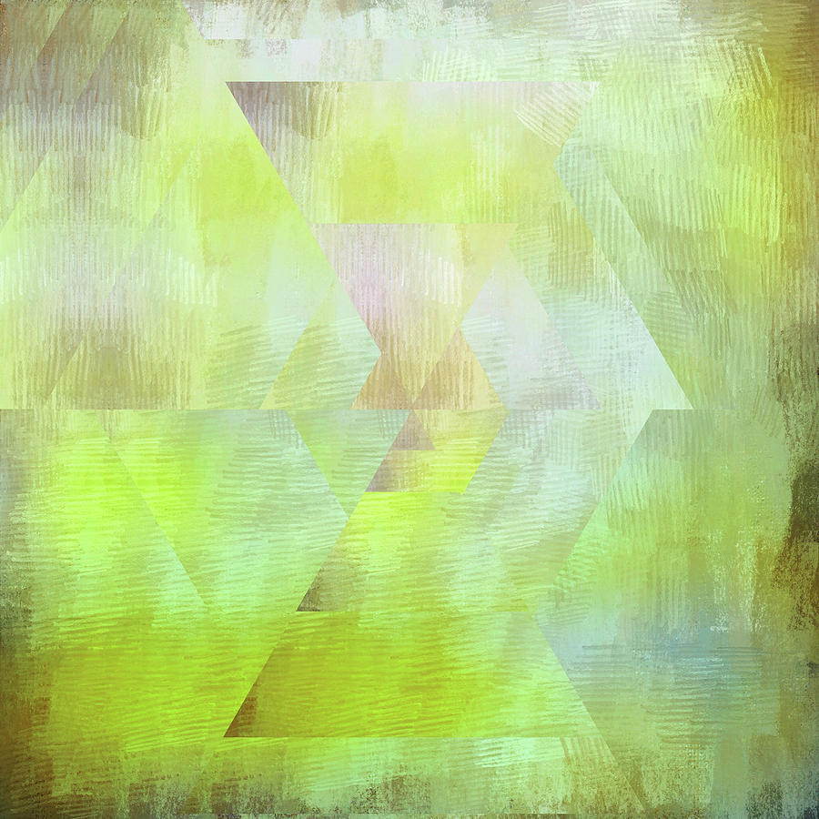 Lime Green Abstract Shapes Digital Art