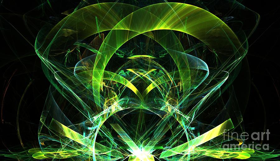 Abstract Digital Art - Lime Jewel by Kim Sy Ok