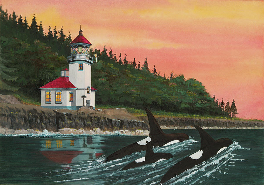 Lime Painting - Lime Kiln Lighthouse by James Lyman