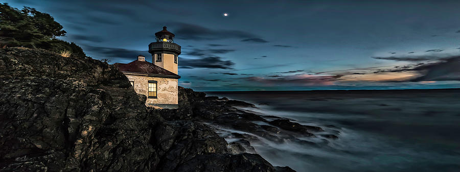 San Juan Island Photograph - Lime Kiln Lighthouse Pano by Thomas Ashcraft