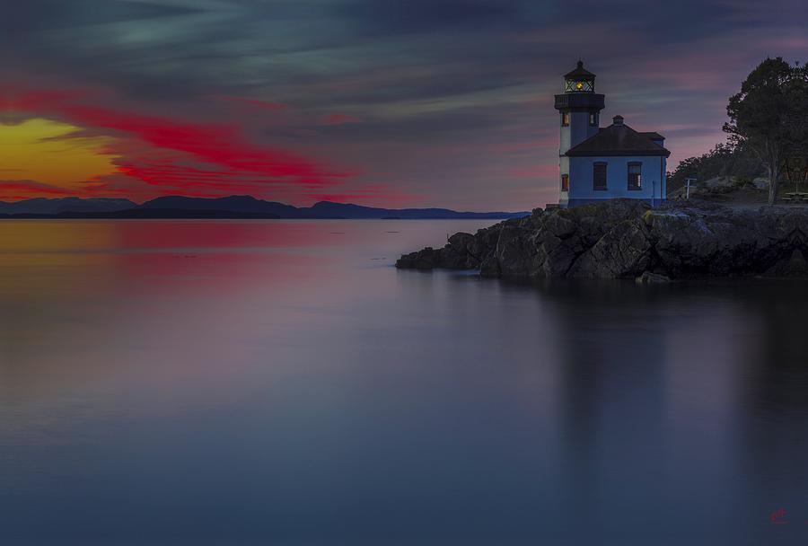 Lime Kiln Lighthouse Sunset Photograph by Thomas Ashcraft