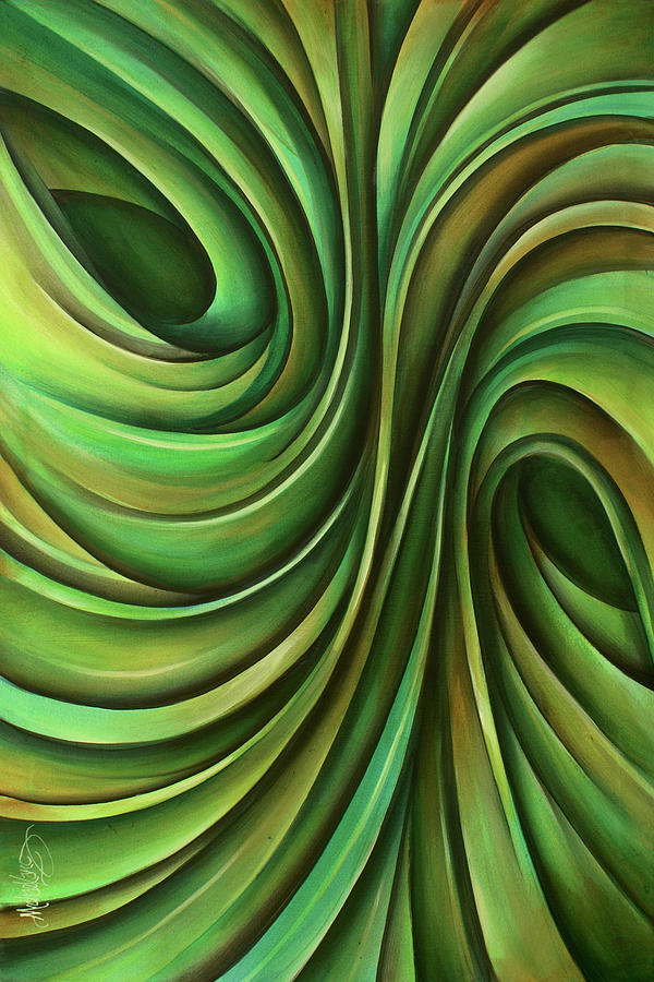 Abstract Painting - Lime by Michael Lang