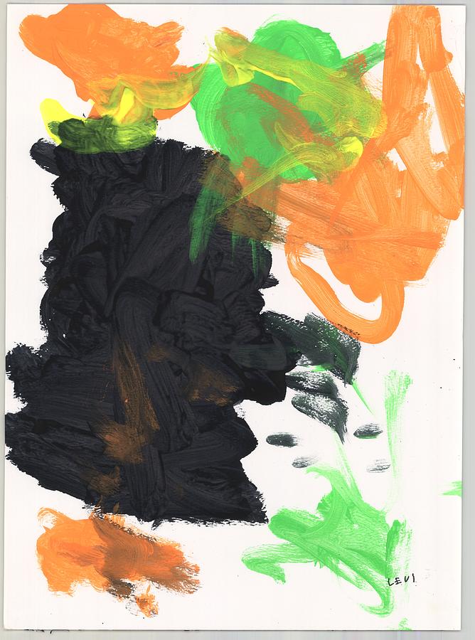 Laughing Lime Orange Painting by Levi