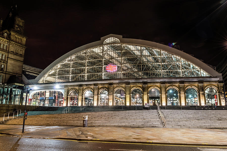 Lime Street Railway Station By Night Liverpool Photograph By Jacek 