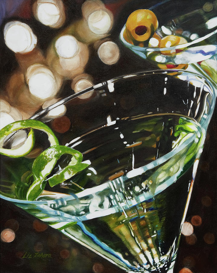 Lime Twist Martini Painting by Liz Zahara
