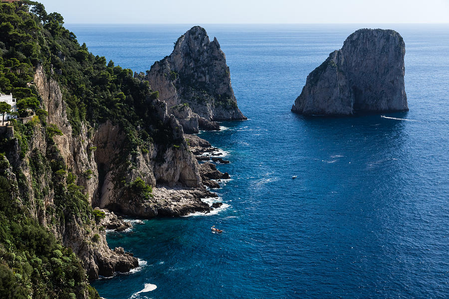 Lime Stone Photograph - Limestone Cliffs and Seastacks - a Capri Island Vacation by Georgia Mizuleva
