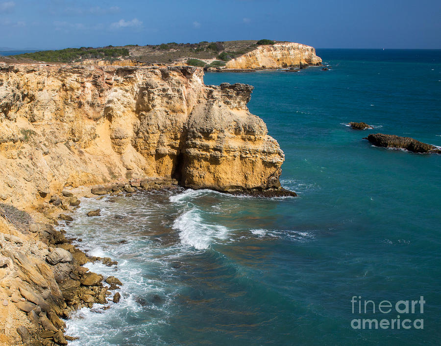 Limestone Photograph - Limestone Cliffs of Cabo Rojo by Cheryl Del Toro