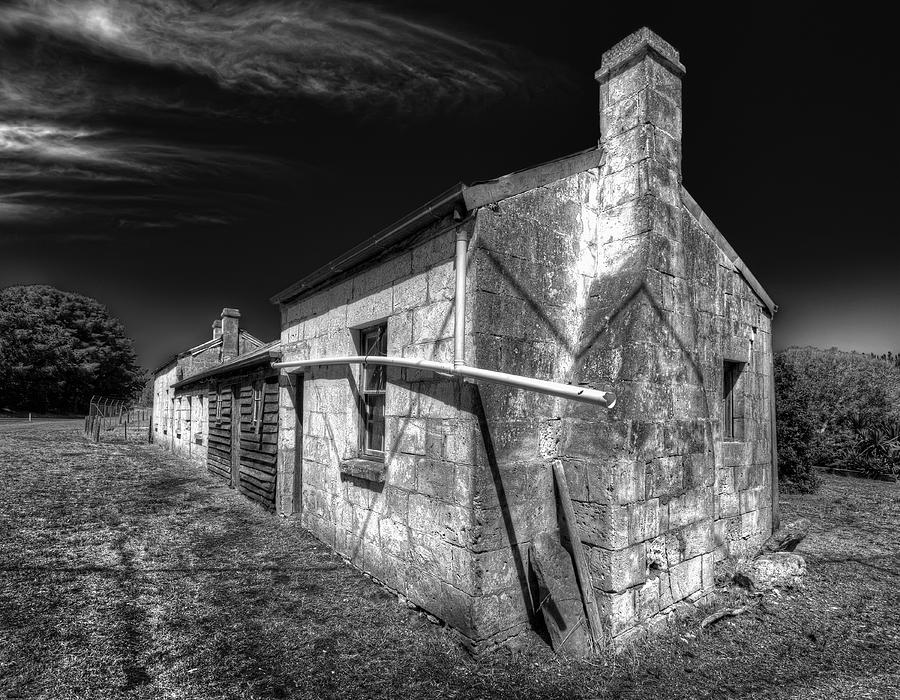 Black And White Photograph - Limestone Farmhouse by Wayne Sherriff