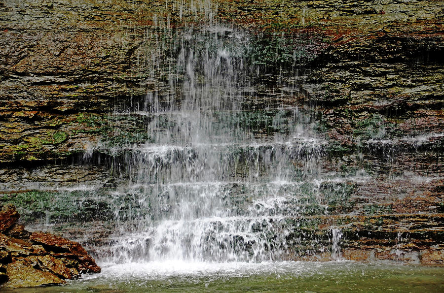 Waterfall Photograph - Limestone Steps by Debbie Oppermann
