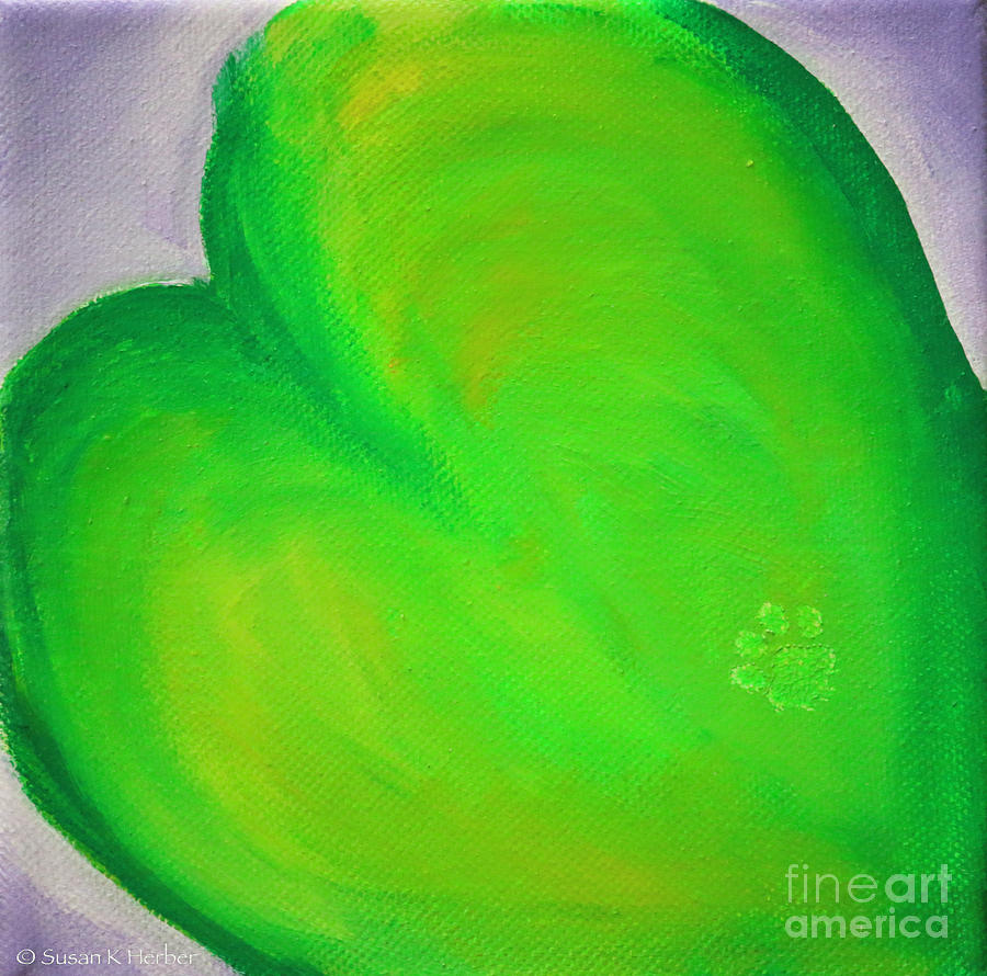 Limey Hearts Painting by Susan Herber