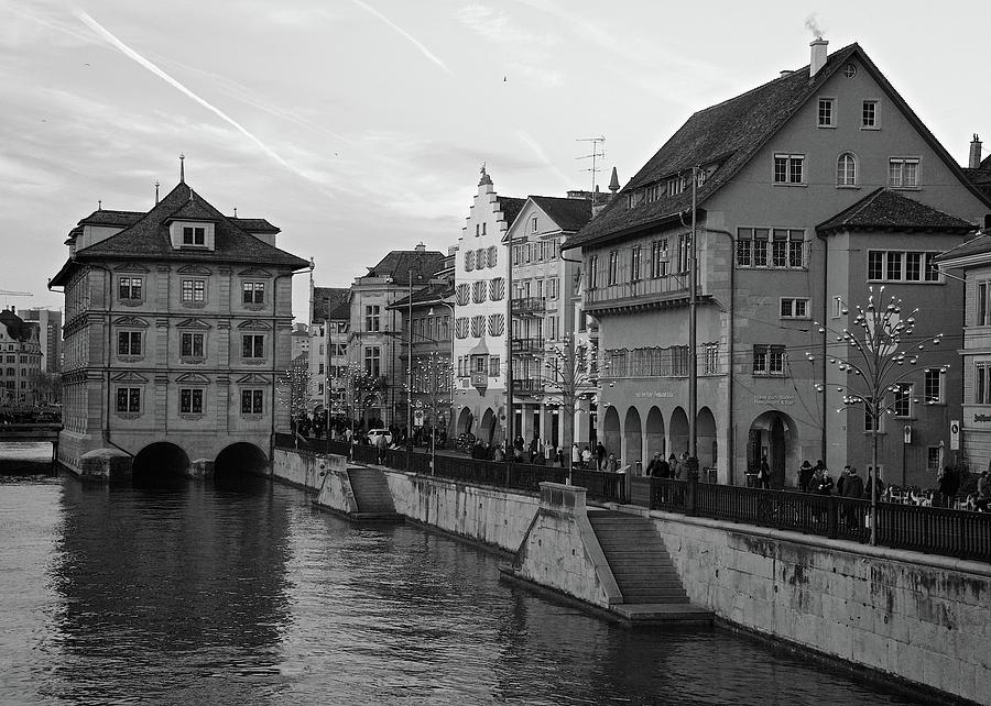 Limmat Riverfront in Zurich Photograph by Matt MacMillan