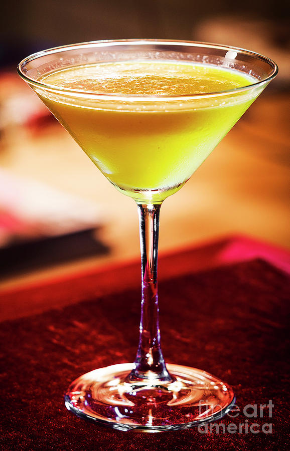 Limoncello Lemon Cream Martini Mixed Cocktail Drink In Glass Photograph