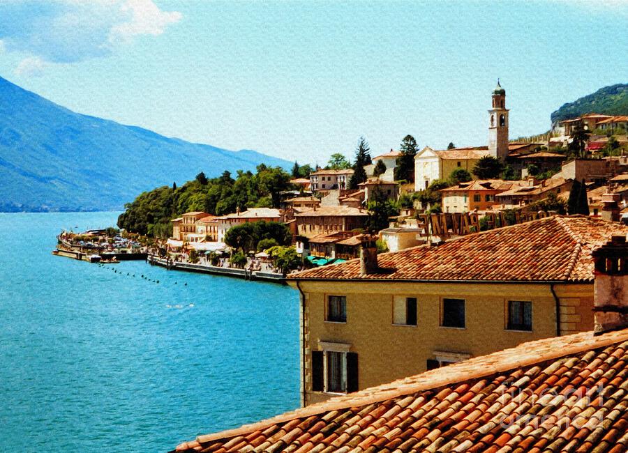 Limone Sul Garda Lake Garda Italy photo painting  Photograph by Heidi De Leeuw