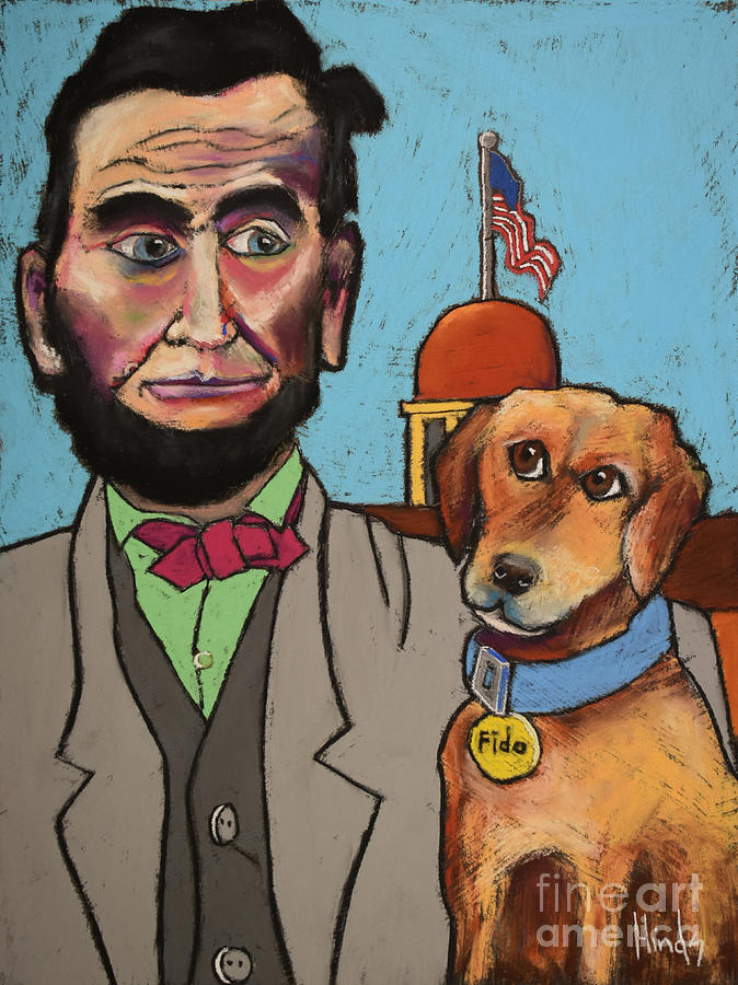 Lincoln and Fido Painting by David Hinds