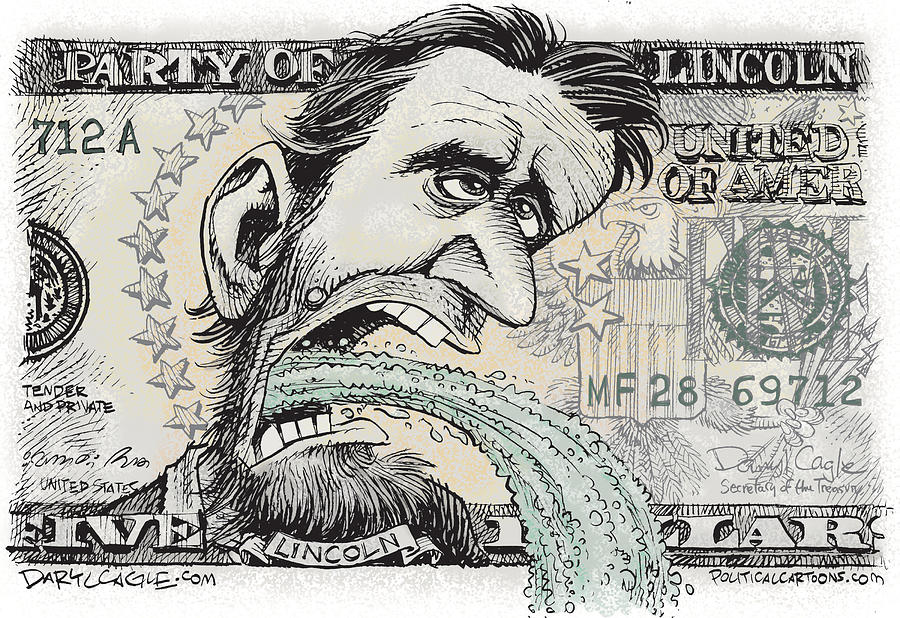 Republicans Drawing - Lincoln Barfs by Daryl Cagle