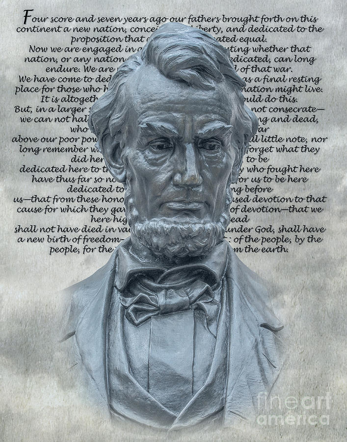 Lincoln Bust And Gettysburg Address Digital Art