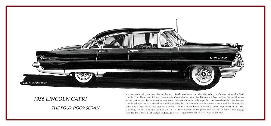 Lincoln Capri 1956 Mixed Media by Jack Pumphrey