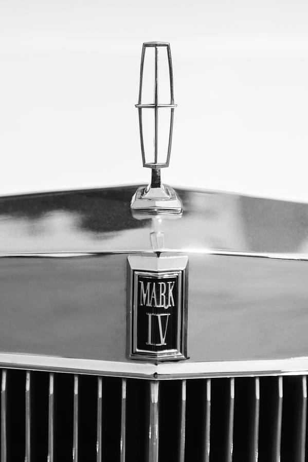 Lincoln Continental Mark IV Hood Ornament - Emblem -ck0139bw Photograph by Jill Reger