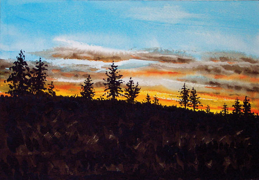 Lincoln County Sunset 1 Painting by Lynne Haines