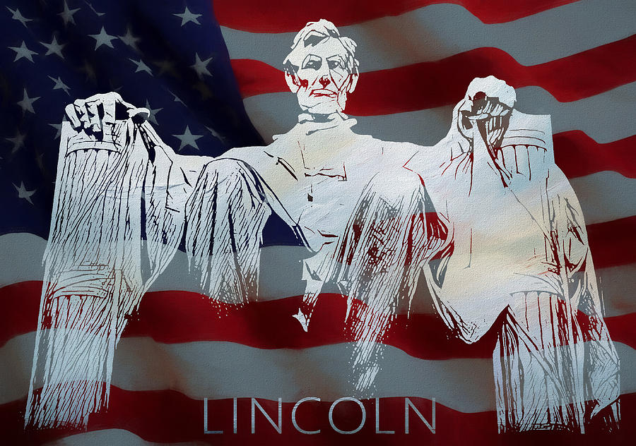 Lincoln Memorial Mixed Media - Lincoln Memorial American Flag by Dan Sproul Lincoln Memorial Mixed Media - Lincoln Memorial American Flag by Dan Sproul