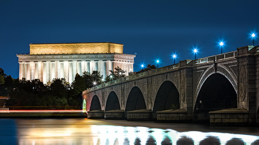 Lincoln Memorial and Arlington Bridge Photograph by Mihai Andritoiu