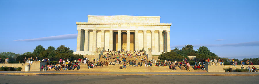 Greek Photograph - Lincoln Memorial And Tourists by Panoramic Images