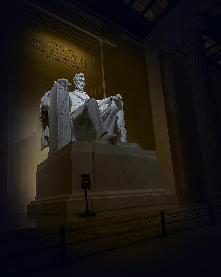 Lincoln Memorial at night in Washington DC Photograph by Art Whitton