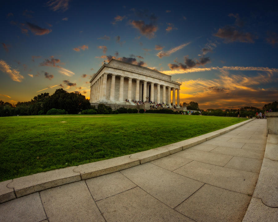 Lincoln Memorial Sunset Photograph by Chris Bordeleau