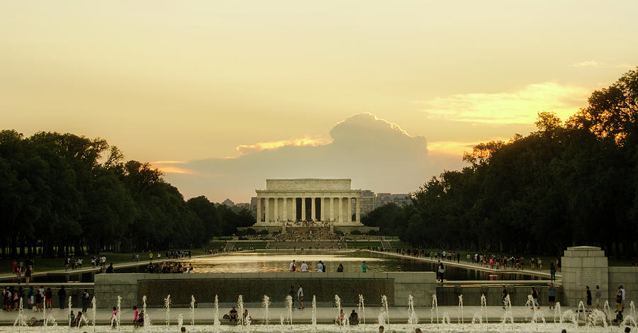 Sunset Photograph - Lincoln Memorial Sunset by Greg and Chrystal Mimbs