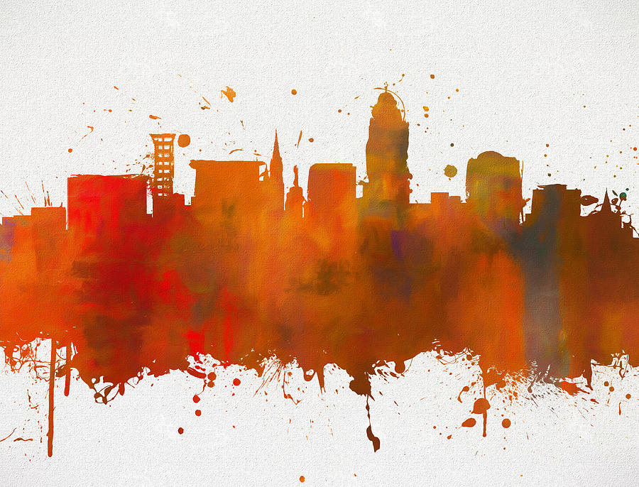 Lincoln Painting - Lincoln Nebraska Colorful Skyline by Dan Sproul Lincoln Painting - Lincoln Nebraska Colorful Skyline by Dan Sproul