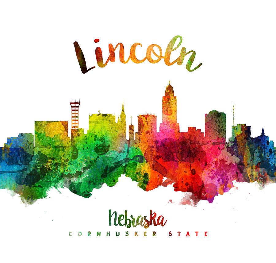 Lincoln Skyline Painting - Lincoln Nebraska Skyline 24 by Aged Pixel