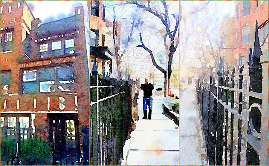 Lincoln Park Water Color Collage Digital Art by Mary Pille