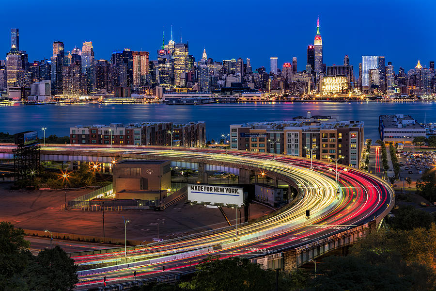 Empire State Building Photograph - Lincoln Tunnel Helix and NYC Skyline by Susan Candelario